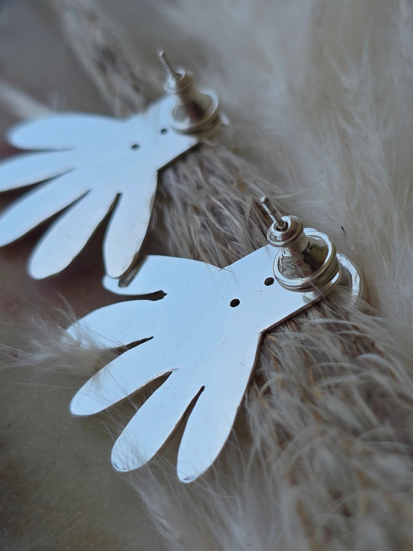 still blooming ear jacket stud earrings
