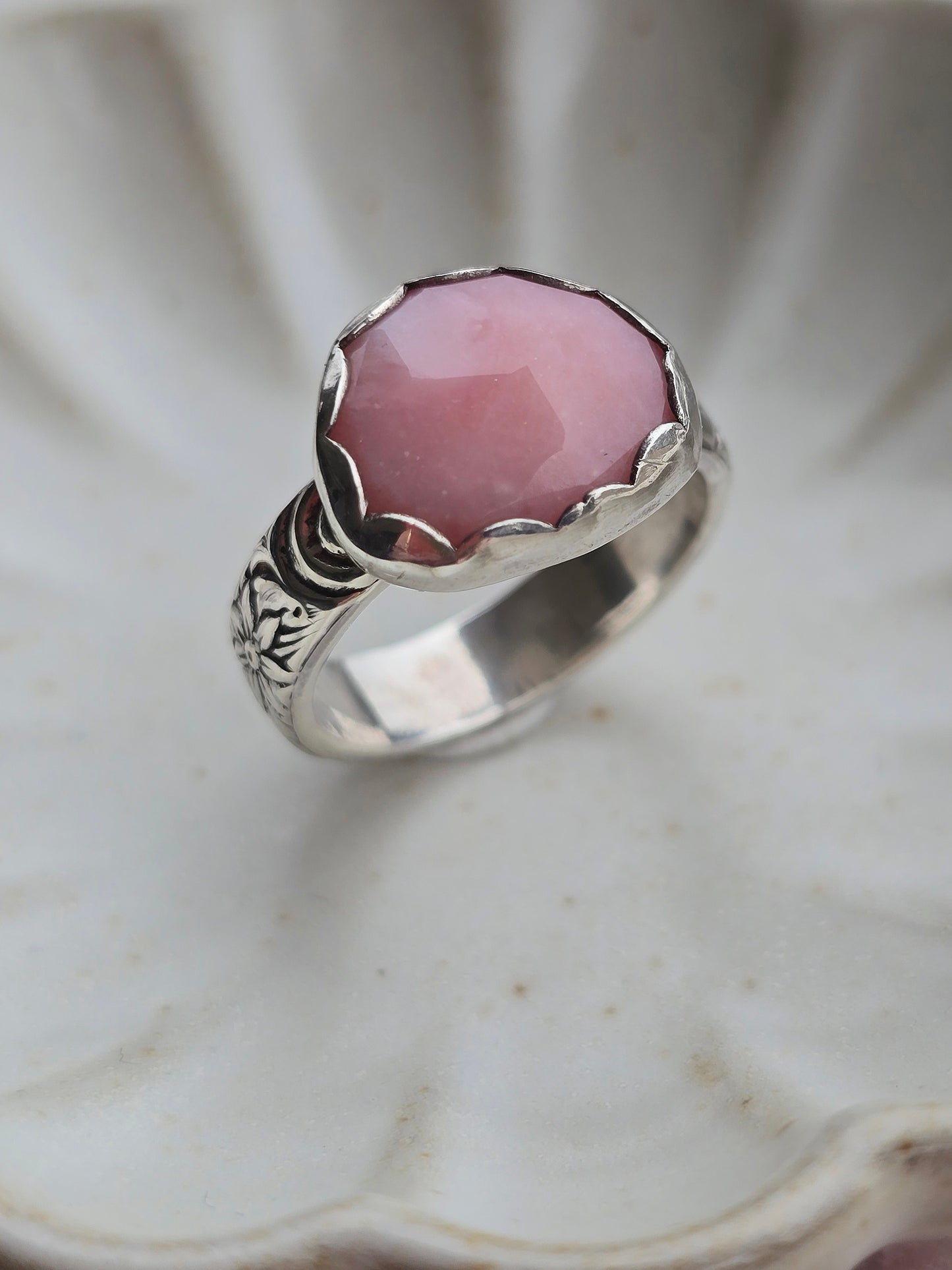pink opal ring - sz. 7.75