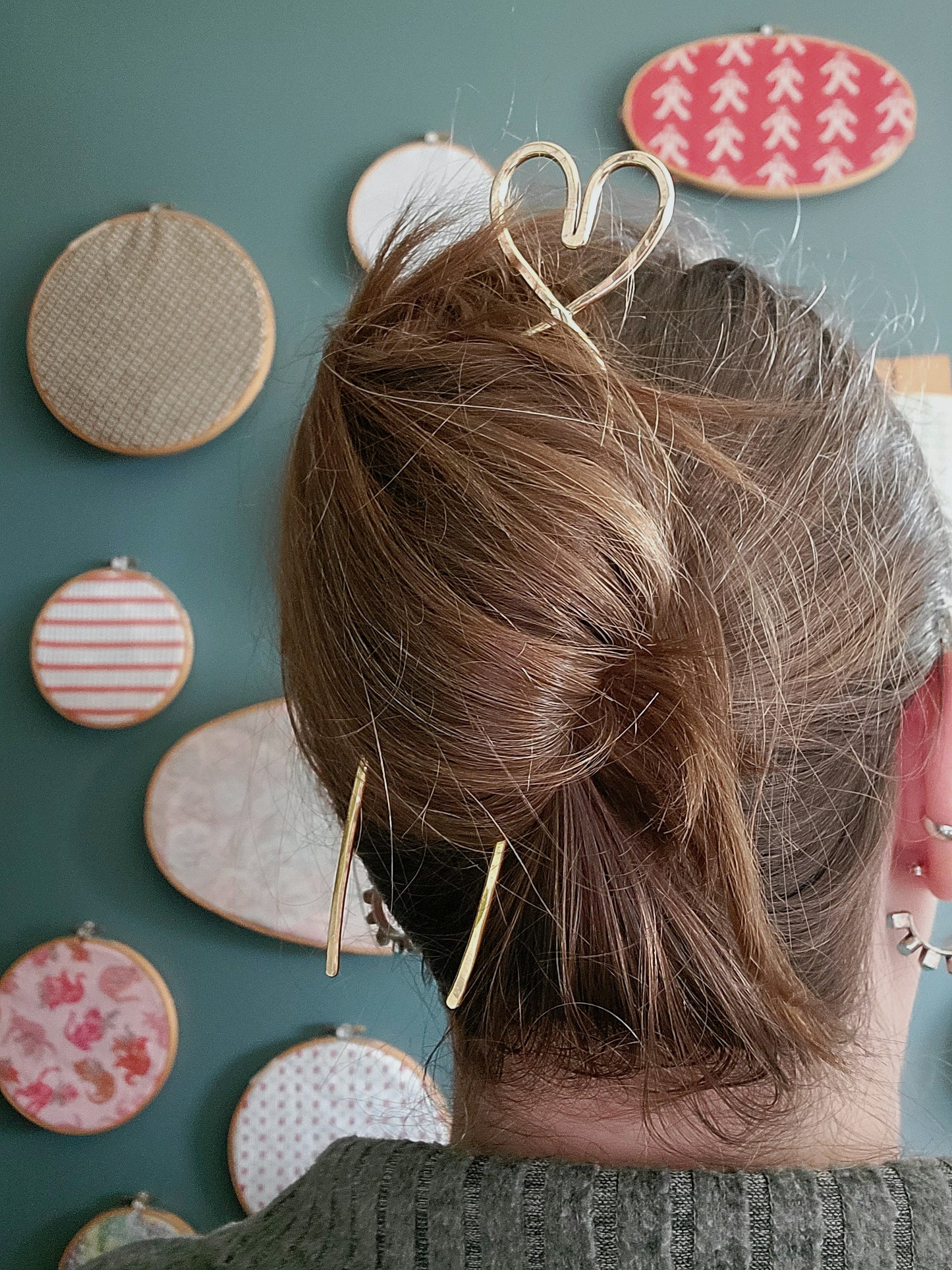 love to wander hair fork styled in updo