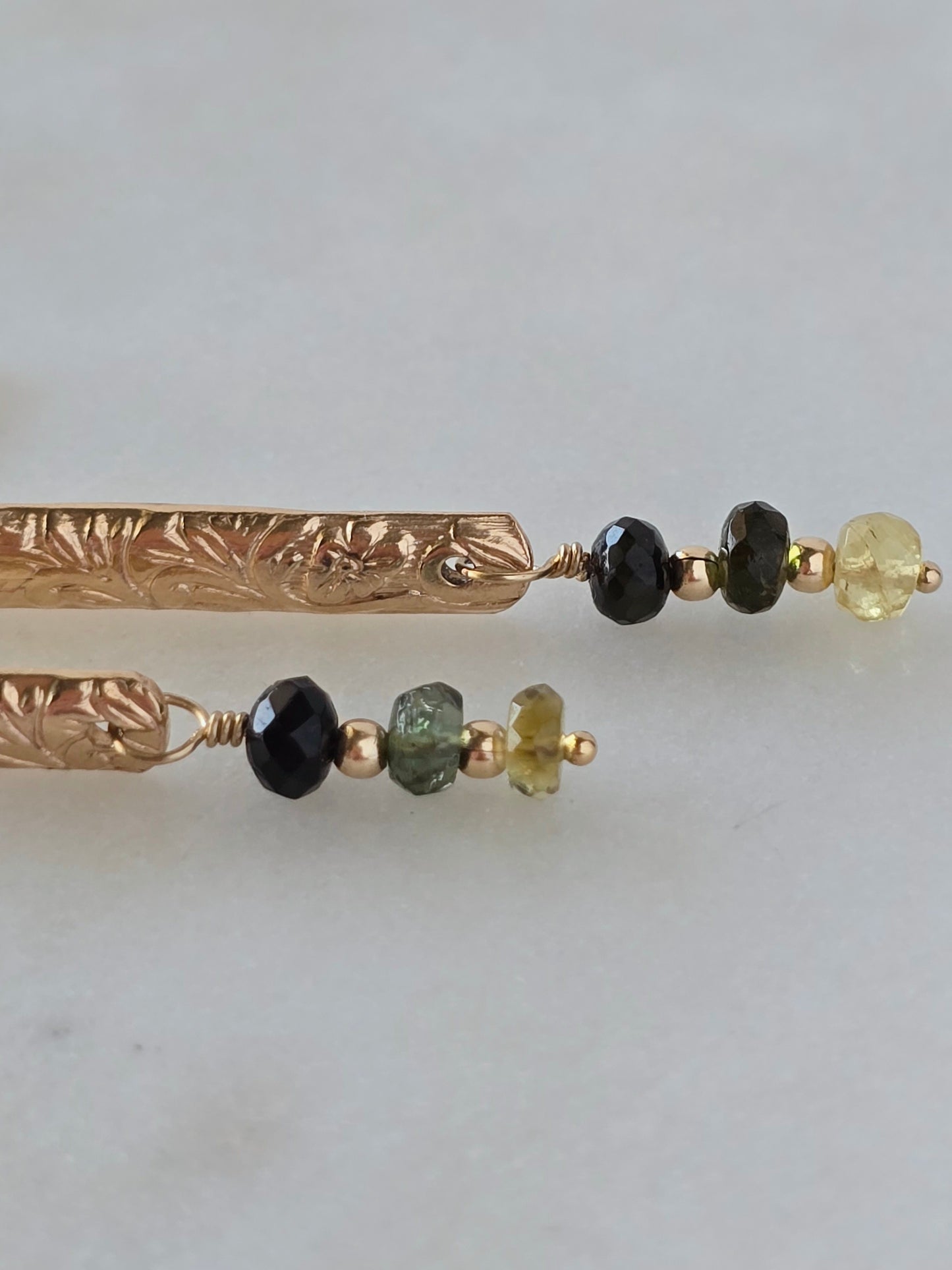 flora 4 - gold tourmaline earrings