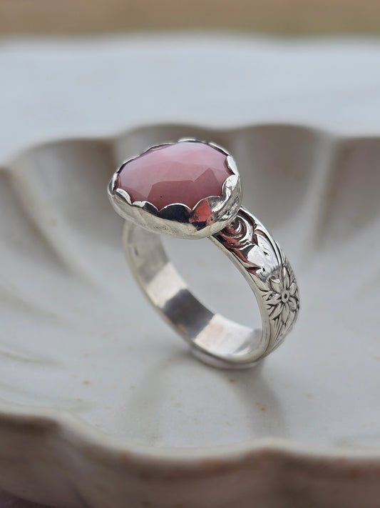pink opal ring - sz. 7.75