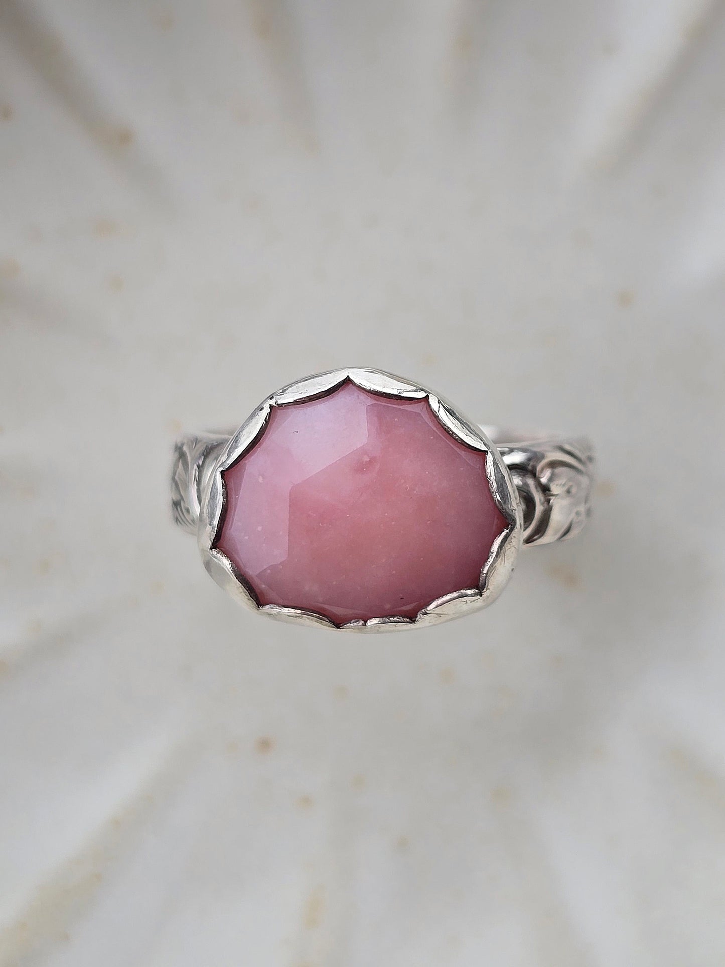 pink opal ring - sz. 7.75
