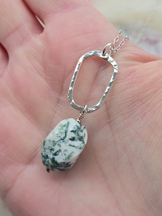hidden meaning - tree agate - i am strong necklace