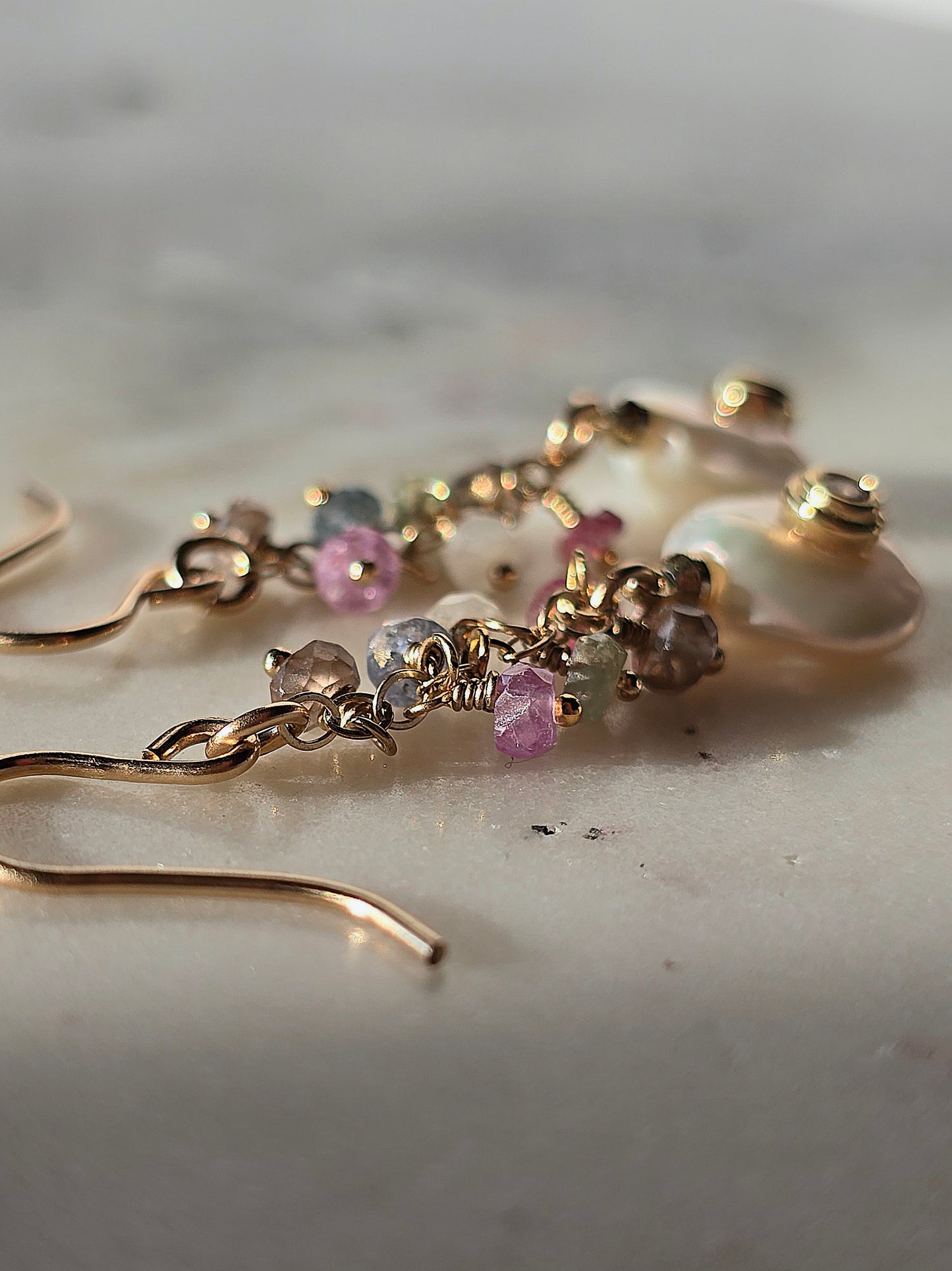 sapphire pearls earrings