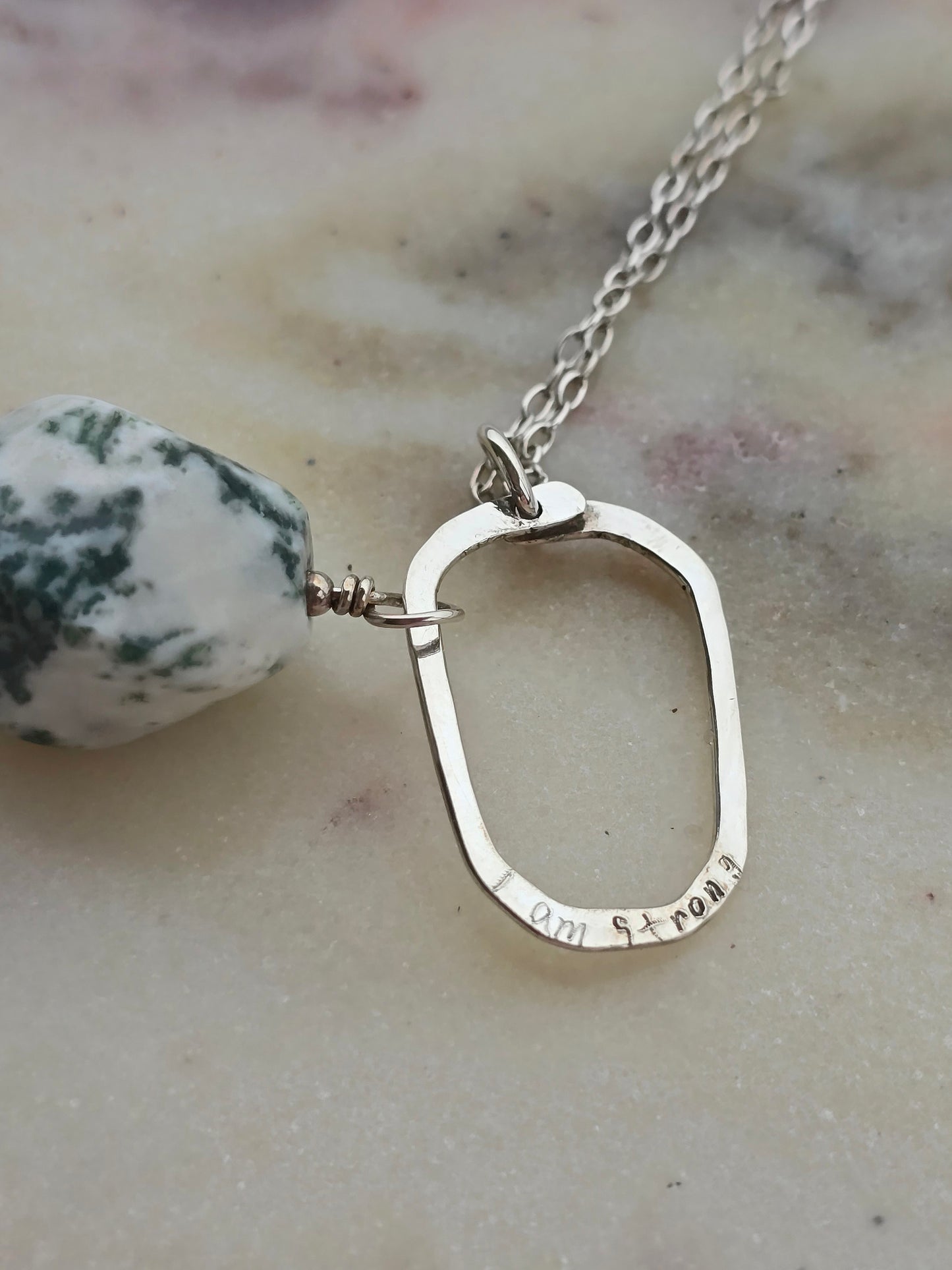 hidden meaning - tree agate - i am strong necklace
