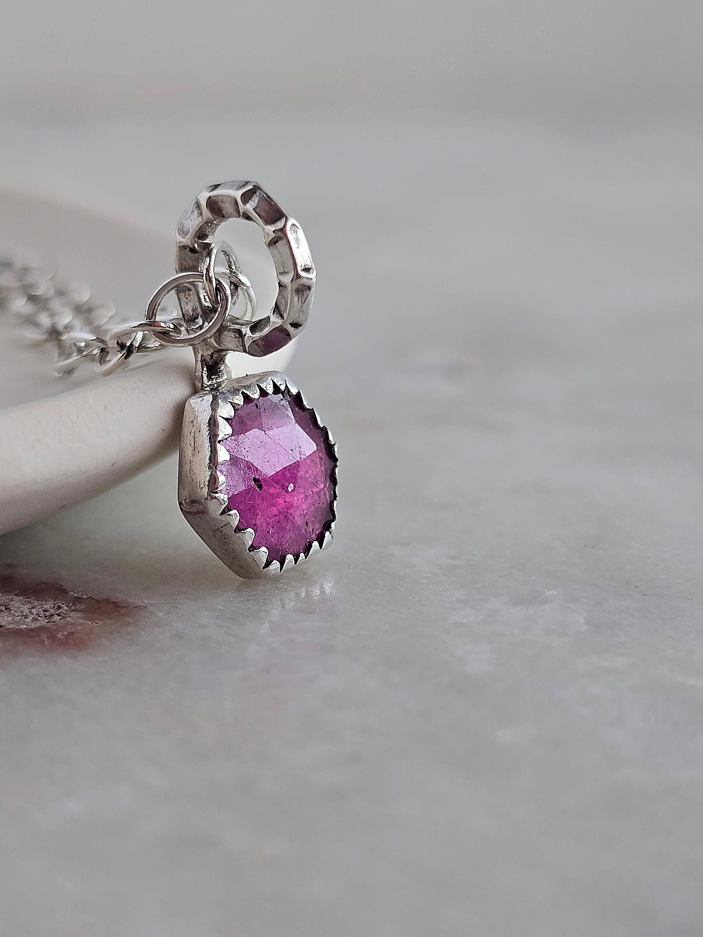 raspberry beret necklace