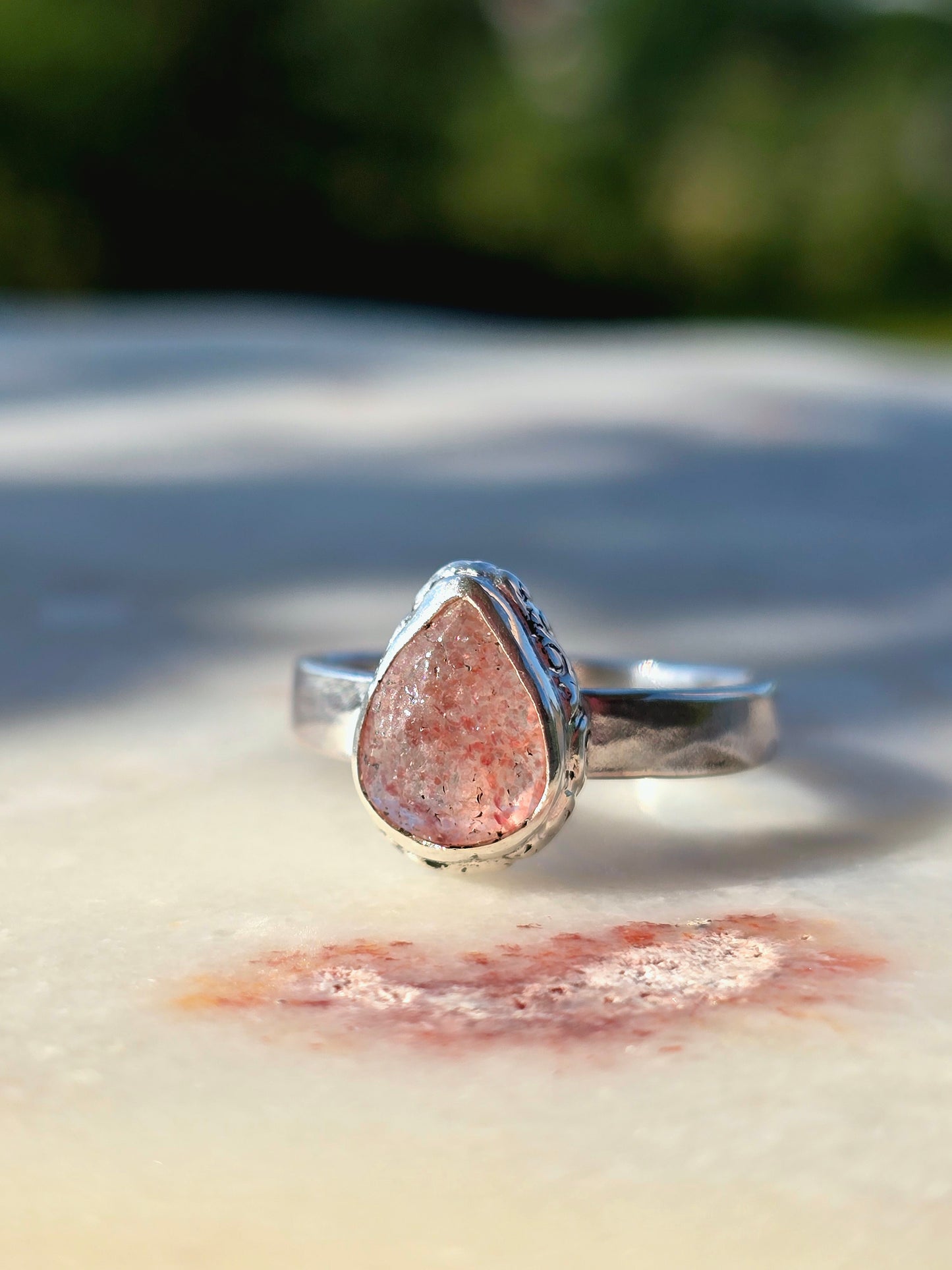 pink drop ring - sz. 7