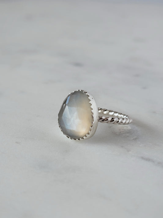 gray moonstone twist stacker sterling silver ring | rare soul accessories jewelry