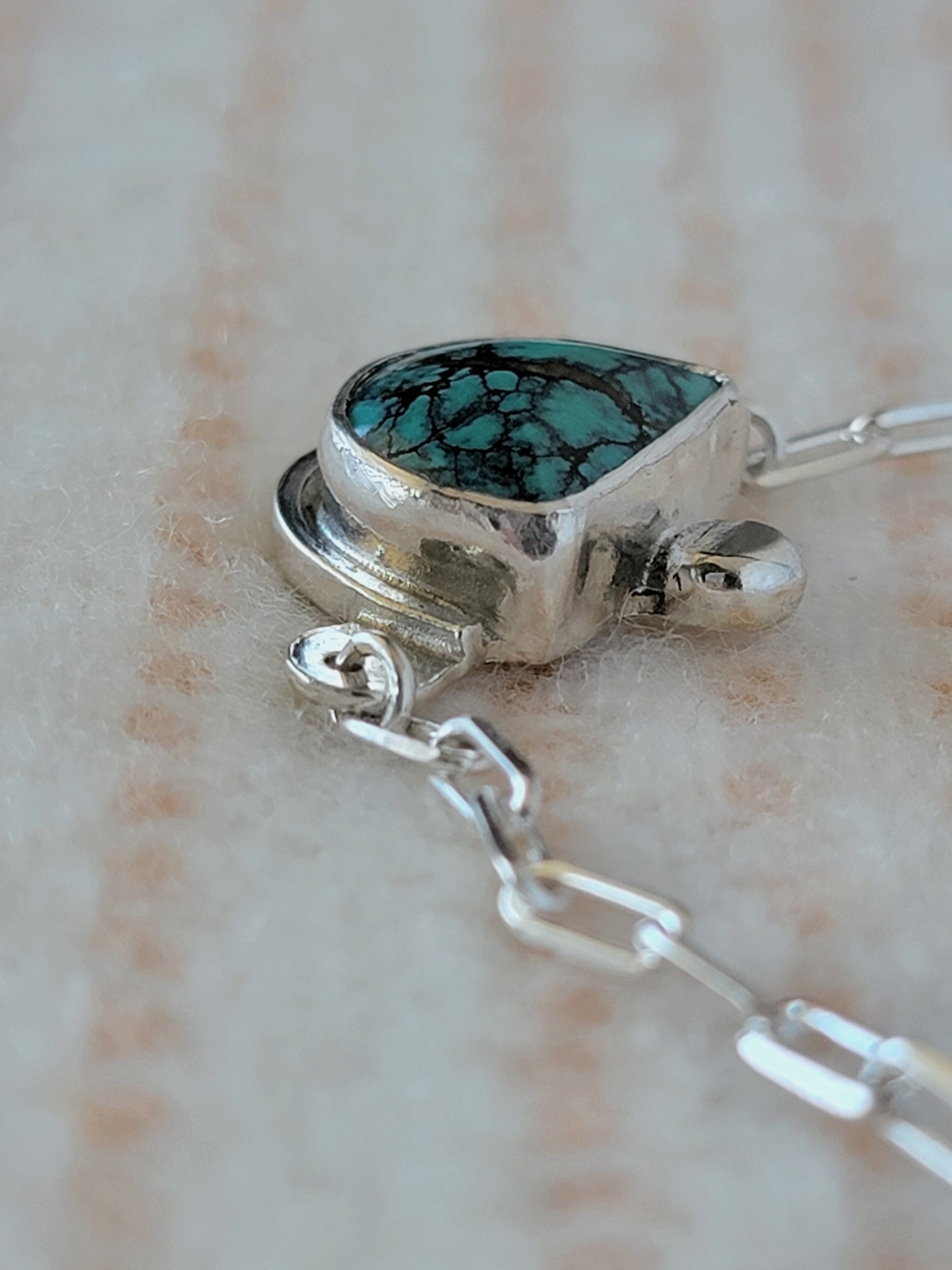 half moon turquoise and sterling silver adjustable bolo bracelet | rare soul accessories jewelry